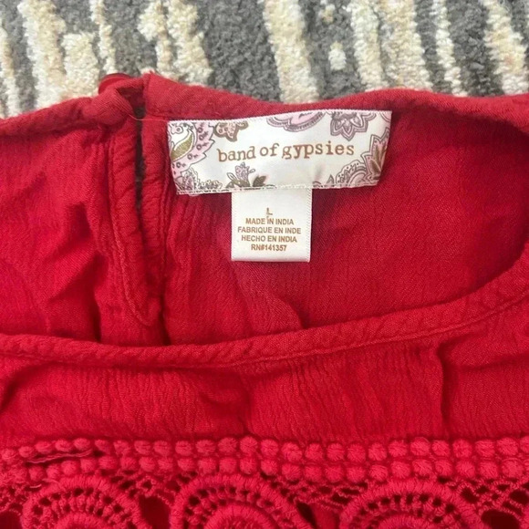 Women’s Band Of Gypsies Red Crop Top Size Large - Picture 4 of 5